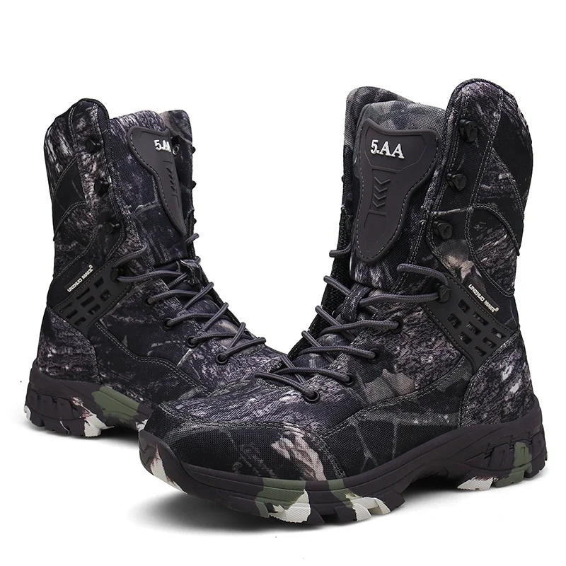 Waterproof Men Tactical Military Boots Desert Boots Hiking Camouflage Mountaineering Mens Boots Zipper Work Mens Shoes
