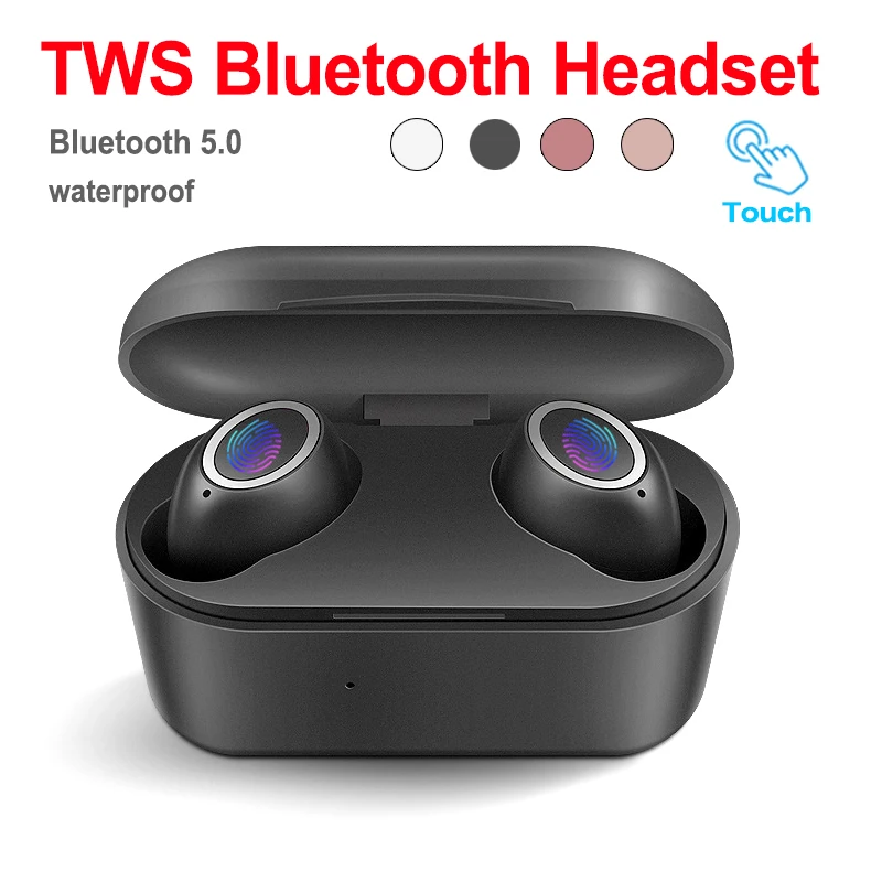 

TWS Touch Control Wireless Headset 5.0 True Wireless Earbuds Sports Earphones With Charging Compartment Automatic Connection