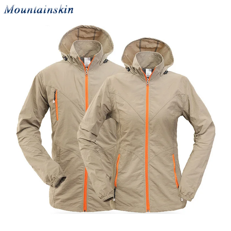 

2018 New Quick Dry Women's Men's Hiking Jackets Spring Summer Breathable Hooded Outdoor Sports Coats Hiking Camping Jacket RM049