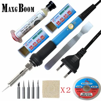 

60W 220V EU / US Electric Adjustable Temperature Welding Solder Soldering Iron Rework Repair Tool With +10cc NC-559-ASM