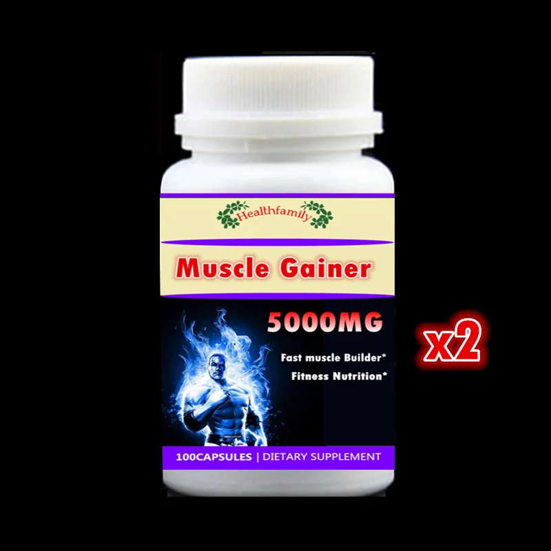 

2 bottle 200pcs,Fast Add Muscle Formula Muscle Gainer Fitness Whey Protein Nutrition Supplement Increase Weight
