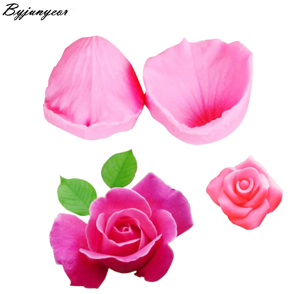 

M172 Hot Selling FDA Beautiful Petal Flower Shapes Fondant Mold Silicone Sugarcraft Cake Candle Decorating Mold Baking Tools