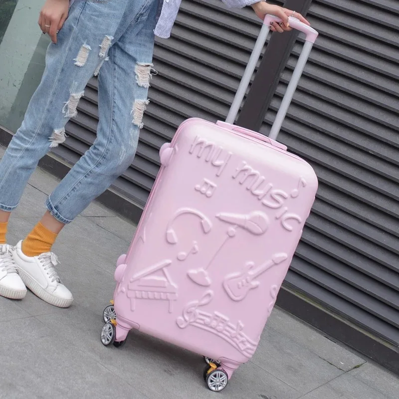 GraspDream 24 дюймов тележка для женщин Универсальный колеса корейской версии мода Багаж против тележки Чехол милый чемодан 20 дюймов дорожная сумка - Цвет: Style as shown
