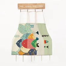 Delantales de cocina Vintage de estilo japonés de moda para adultos con diseños de pescado de 56x68cm para mujer y hombre