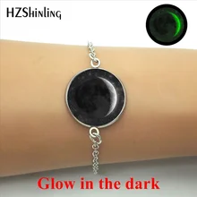 Новое поступление светящиеся украшения лунный браслет "Затмение" Модный полнолуние стеклянный купол светится в темноте цепь браслеты