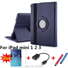 360 Giratoria Litchi piel filp funda de Cuero soporte de la cubierta de la tableta para el ipad mini 1 2 3 Retina Soporte Elegante de la Cubierta Magnética para el mini 3