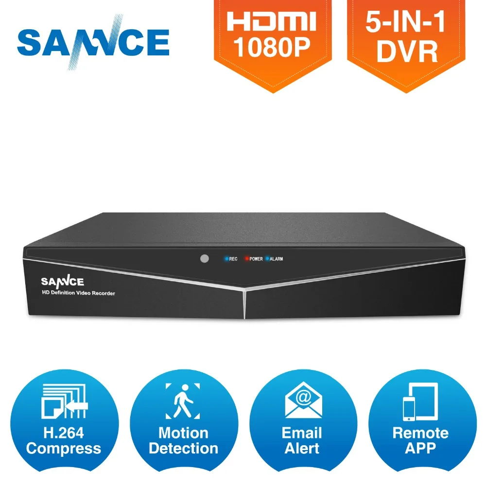 SANNCE 16 каналов 1080 P DVR NVR 16CH 3MP TVI/CVI/AHD/IP/CVBS 5 в 1 цифровой видео регистраторы камера HDMI Onvif 2,4 электронная почта Altert