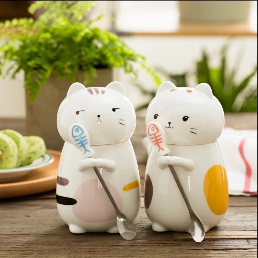 

Cute Ceramic Cup Cartoon Mug Creative Water Cup Large Capacity Milk Cup Couple Gifts Coffee Cup