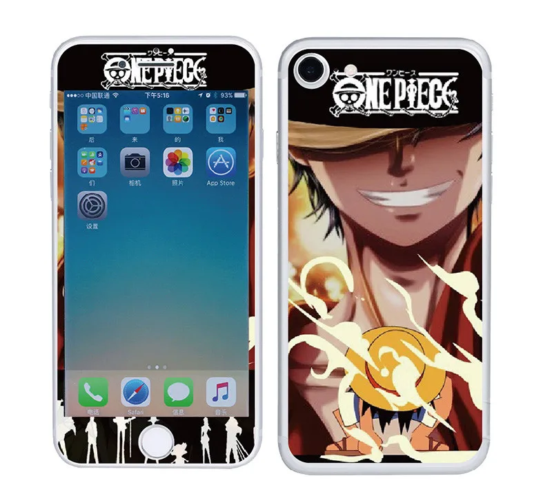 

One Piece Stitch Tower Pattern Tempered Glass For iphone 6 6S 7 8 plus Front+Back Glitter Screen Protector Film 9H 3D Film