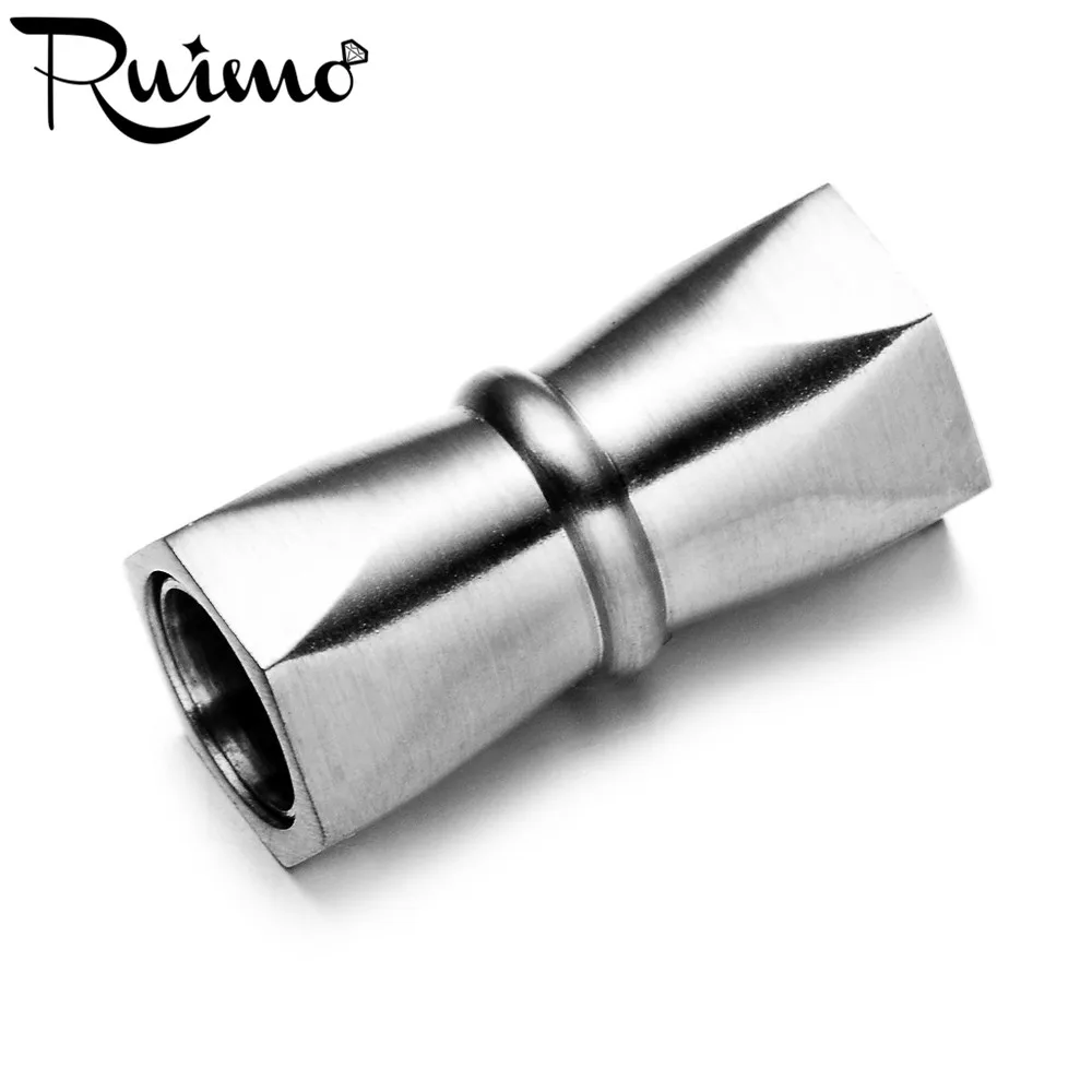 RUIMO в продаже 6 мм отверстие 316l нержавеющей магнитный браслет со стальными элементами подходят круглый кожаный шнур магнитные пряжки для изготовление браслетов