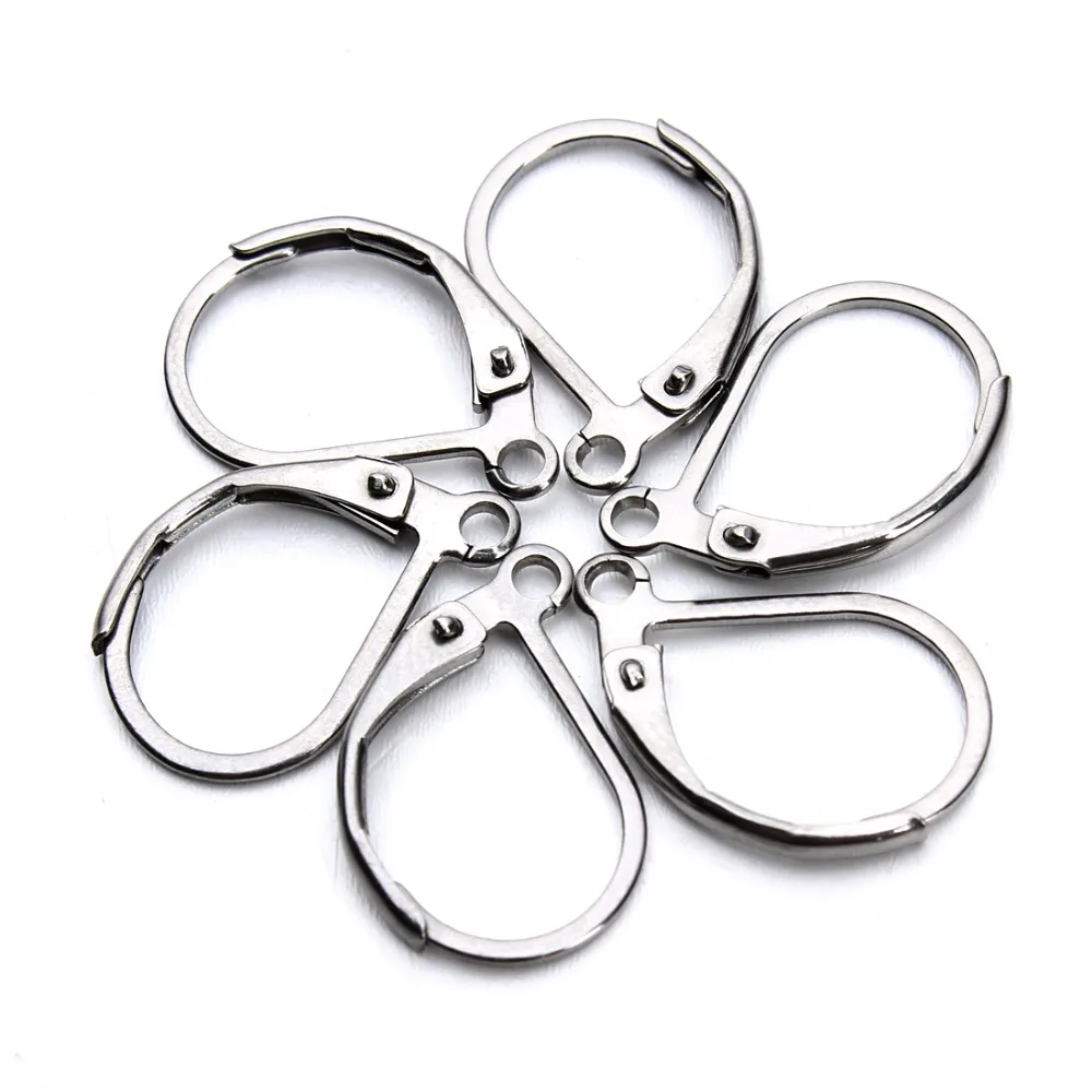 20pcs/set Stainless Steel Silver Tone French Earring Hooks Wire Clasp