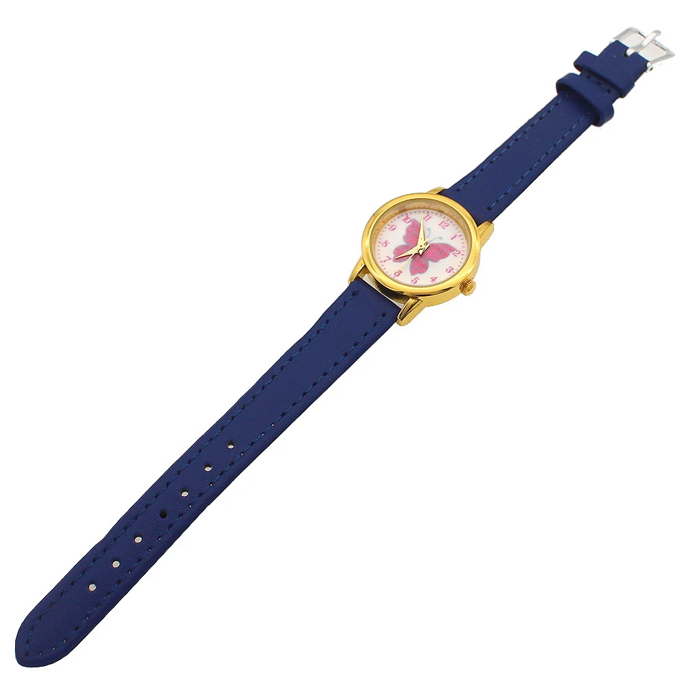 Милые красивые кожаные часы с бабочками, прекрасный подарок для девочек и мальчиков, Студенческие Кварцевые часы, детские наручные часы с животными, U93G