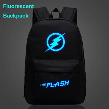 

2020Fluorescent Letter The Flash Captain America Boy Girl School bag Women Bagpack Teenagers Schoolbags Canvas Student Backpacks