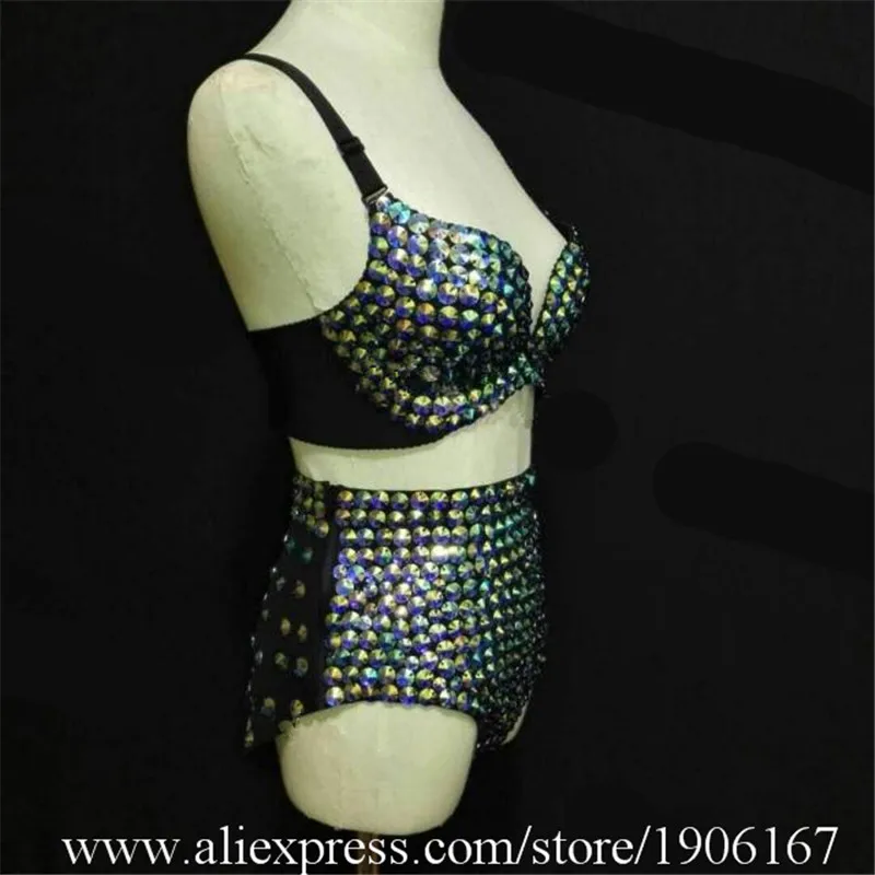Bar nightclub female singer host small suit suit hand-stitched drill full drill modern costumes stage dress custom2