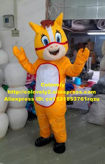 Darling желтая лошадь пони конь курсер талисман костюм Mascotte персонаж мультфильма
