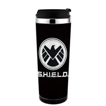 free shiping " shield of agents" travel mug  adversing mug easy for DIY , can design  mug for gift ,  new cap easy for drink 1