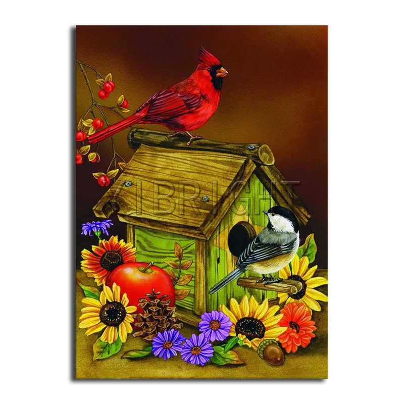 Birds Cardinals 3D Diamond Painting Embroidery Flower