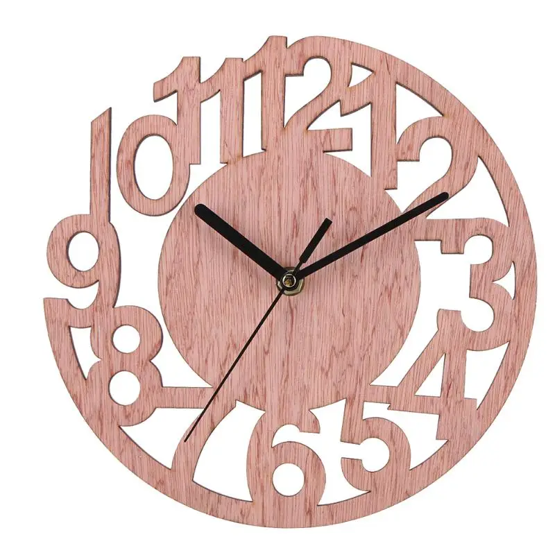 Art Wooden 3D Tree Round Shaped Wall Clock Round Wall Clock Wood Clocks