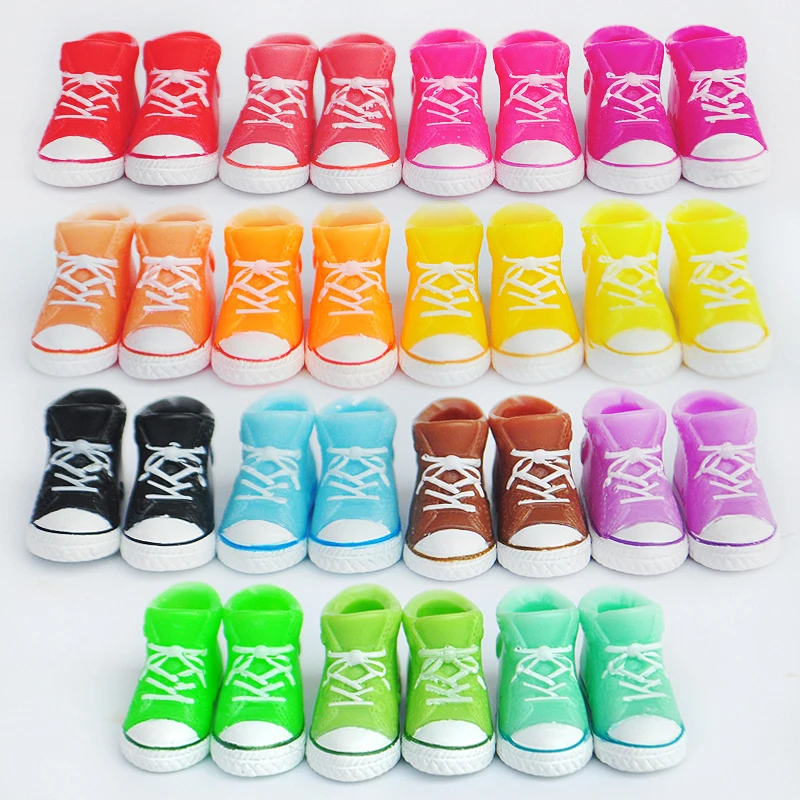 

2Pairs/lot Cute 1/6 Doll's Canvas Shoes for Blyth, Licca, Azone Doll