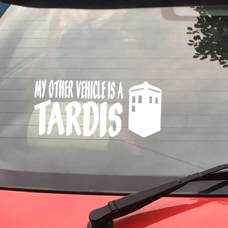 

free shipping MY OTHER VEHICLE IS A TARDIS Doctor Who Decal Car Window Bumper Sticker w/Tardis