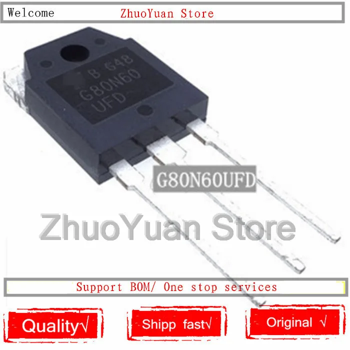 

1PCS/lot G80N60 G80N60UFD SGH80N60UFD 80A 600V TO-3P IGBT Original