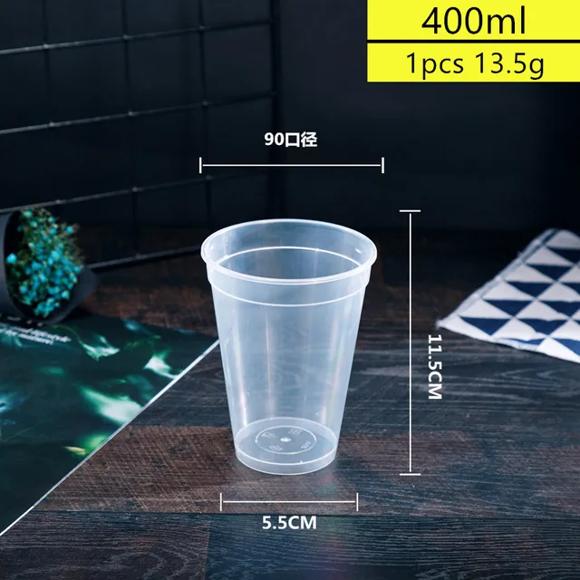 50pcs High quality thick transparent plastic cups 500ml 700ml disposable  coffee cup birthday party favors cold