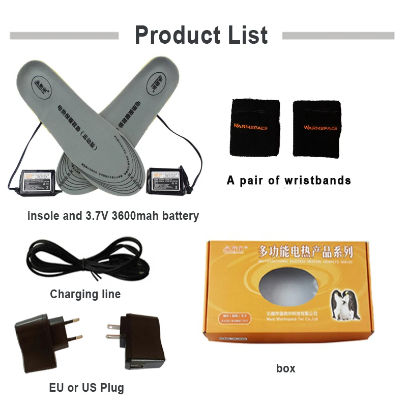 Winter Rechargeable Heated Insoles Ski insoles Feet Warming Insoles Thermal Electric Foot Warmer Heated Outdoor Sports