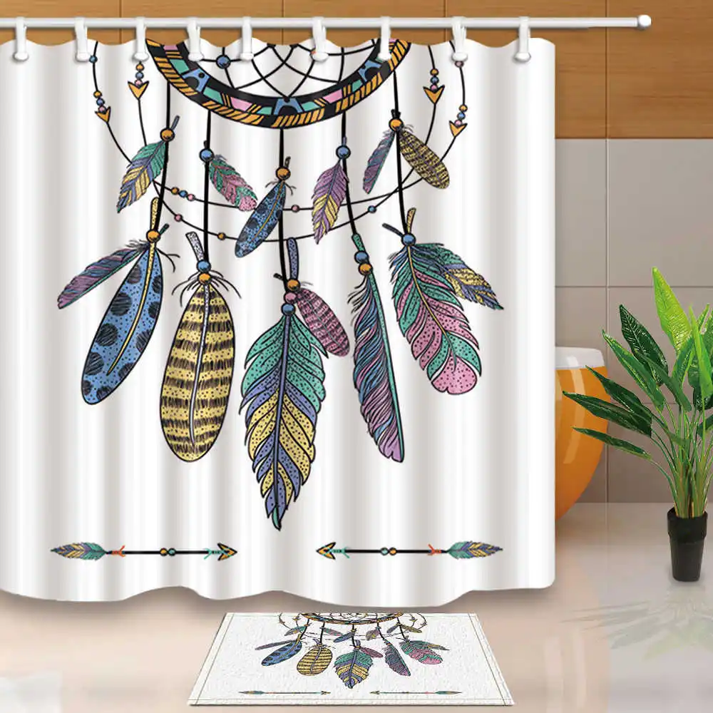 African Dreamcatcher Shower Curtain Fabric Cloth Drop Shipping