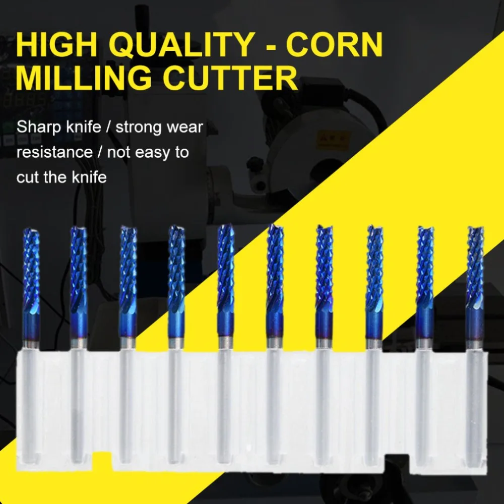 

Corn milling cutter Corn Teeth TiN Coated End Mill Cutter Milling Cutter Printed Circuit CNC Router