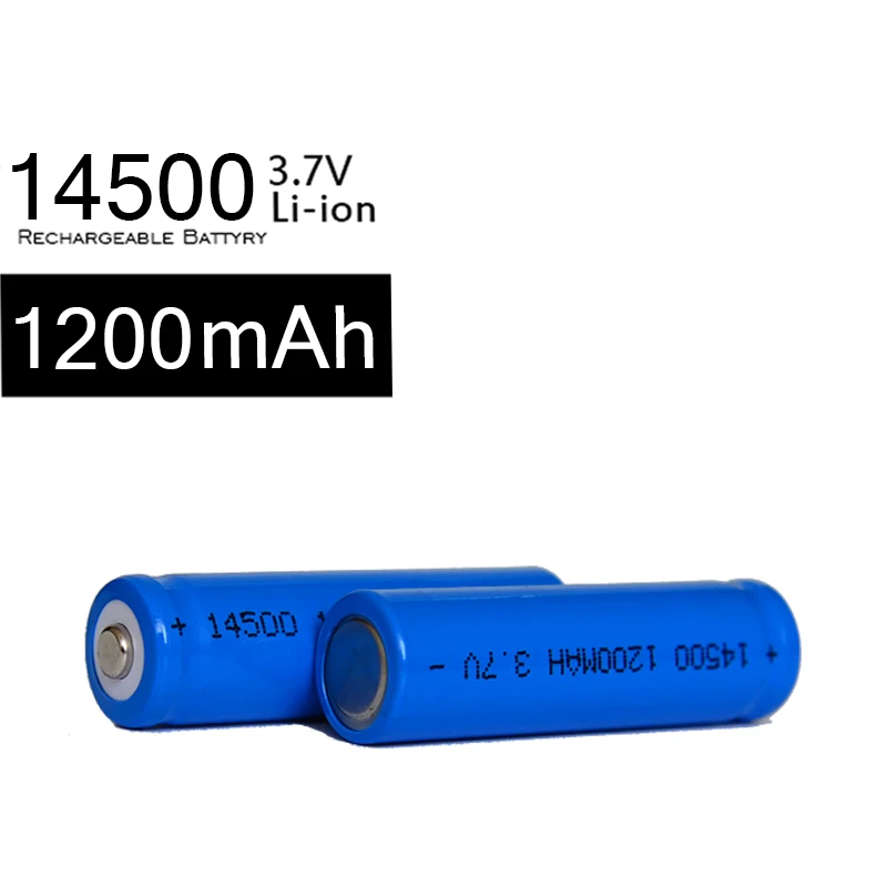 100 шт./лот AA Аккумуляторная батарея 14500 3 7 v литий ионный аккумулятор 1200mah для