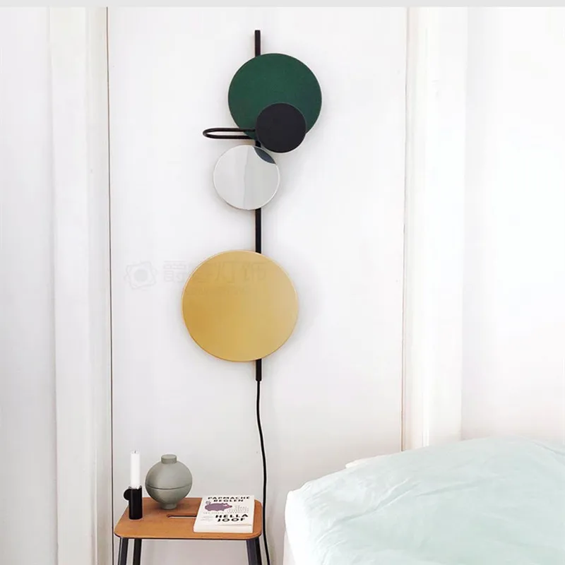  Nordic Loft Multicolor Metal Round Circle Led Wall Lamp Art DIY Style Planet Led Wall Scones Hotel  - 32949383522