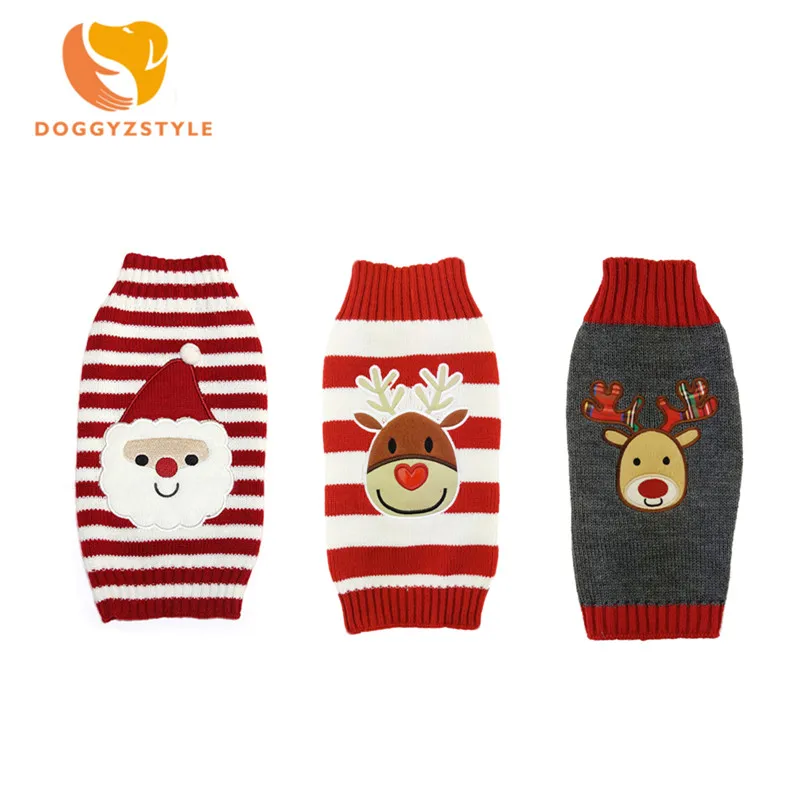 DOGGYZSTYLE Новый рождественский собачий свитер одежда красный жилет с оленем