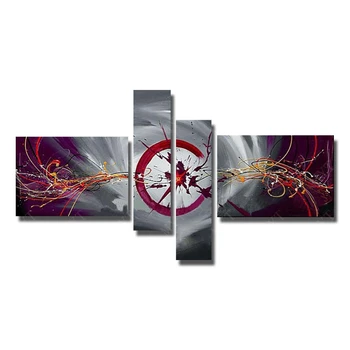 

Large Canvas Paintings 4 Peices Abstract Modern Knife Painting Living Room Wall Decor Canvas Pictures No Framed