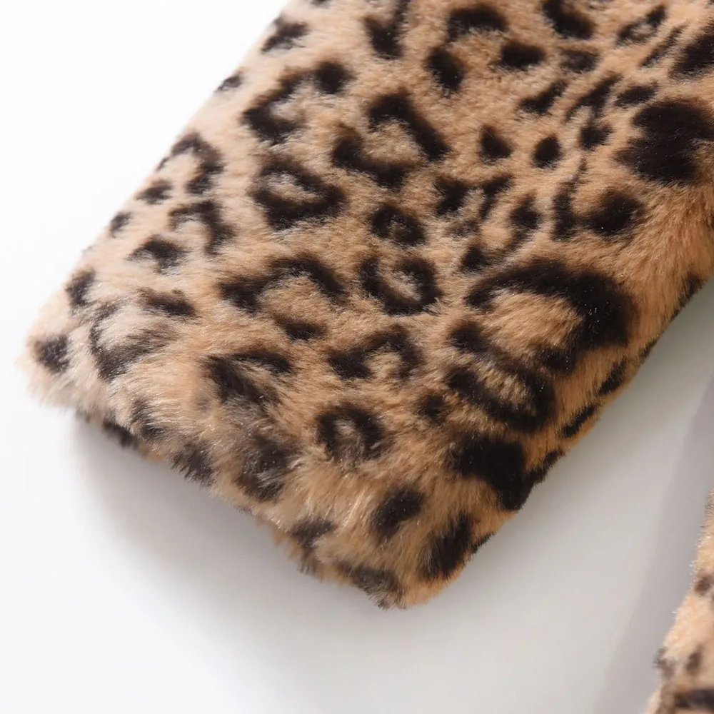 2019 Winter Leopard Coat Women Warm Boho Korean Style Office Ladies Casual Plus Size Jacket Coats Female Fashion Sexy Overcoats