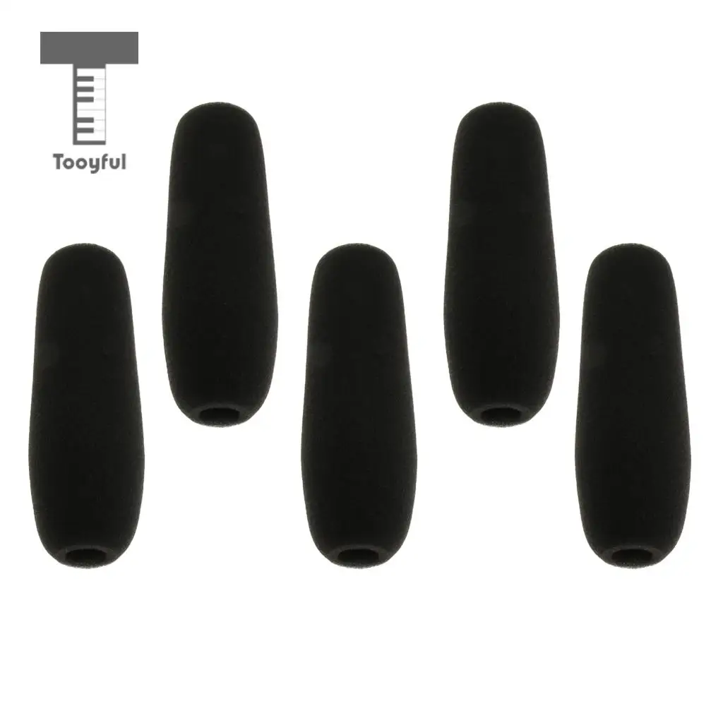 Tooyful Practical 5 Pieces Microphone Foam Covers Windshields Mic Parts  for Outdoor Interview Press Conference Accessory
