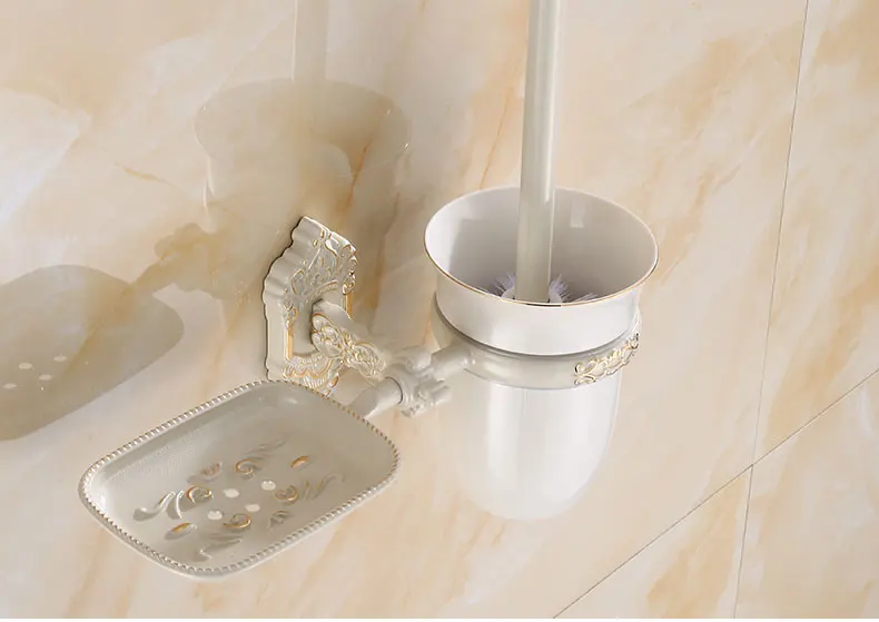 Белый алюминиевый держатель для туалетной щетки с полкой настенное крепление держатель для туалетной щетки бронзовые держатели аксессуары для ванной комнаты