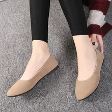 Повседневная женская обувь без шнуровки на плоской подошве; коллекция года; Тонкие Туфли с круглым носком; женские простые туфли-лодочки; женская Демисезонная обувь; большие размеры 43