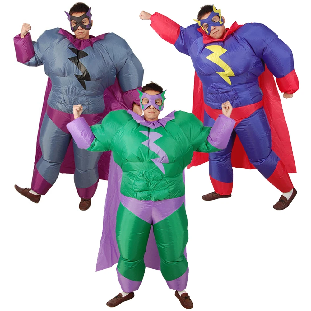 

Inflatable The Flash Costumes for Adult 3 Colors Supermen Inflatable Costumes Blow Up Men Halloween Cosplay Costume