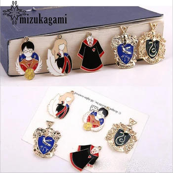 

Zinc Alloy Drop Oil Enamel Cartoon Magic Academy Charms 10pcs/lot For DIY Fashion Earrings Jewelry Making Finding Accessories