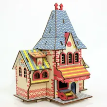 DIY 3D деревянный дом игра-головоломка для детей натуральный цвет игрушка модель строительные наборы Развивающие хобби подарок