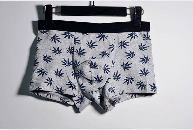 Breathable Men Boxers 365 Cotton Boxer Shorts Brand Underwear Man Cuecas Underpants Boxer Maple Leaves Panties Men Trunks BTS027 (5)