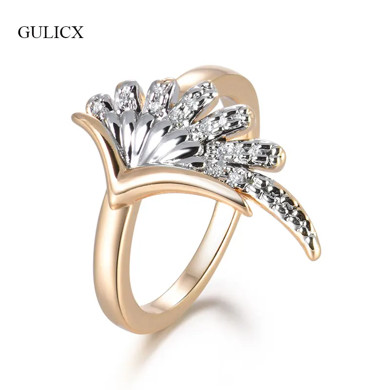 Gulicx Silver Gold Color Wings Shape Rings For Women Female
