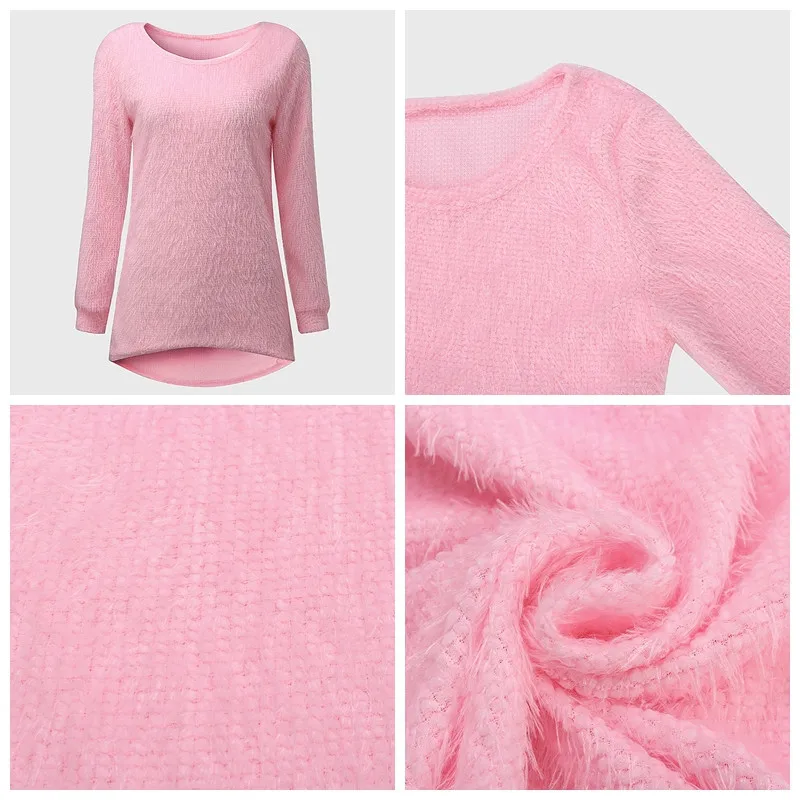 Осень зима теплый свитер женский простой вязаный пуловер модный длинный рукав тонкий джемпер Футболка Топ свитера Femininas