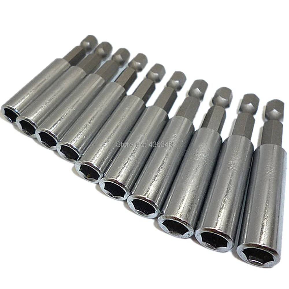 

10pc 1/4" Hex Shank Quick Release Electric Drill Magnetic Screwdriver Bit Holder 60mm Quick Change Socket Screwdriver Bit Holder