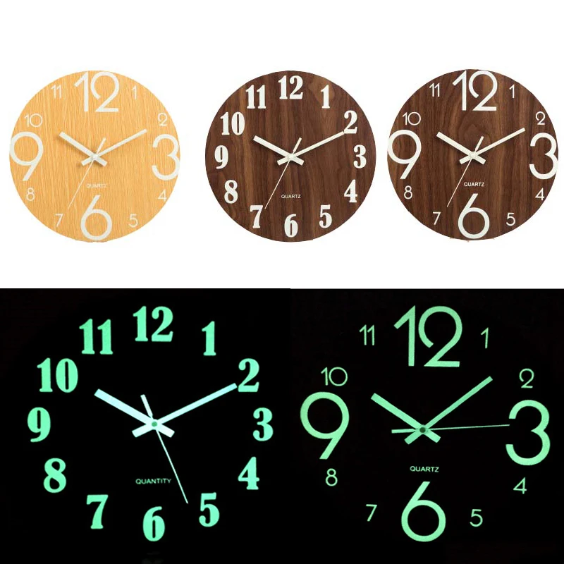 Baratos Reloj de números para pared Digital DIY 3D reloj silencioso acrílico oscuro resplandor luminoso colgante reloj acrílico breve silencioso DIY Reloj de pared moderno