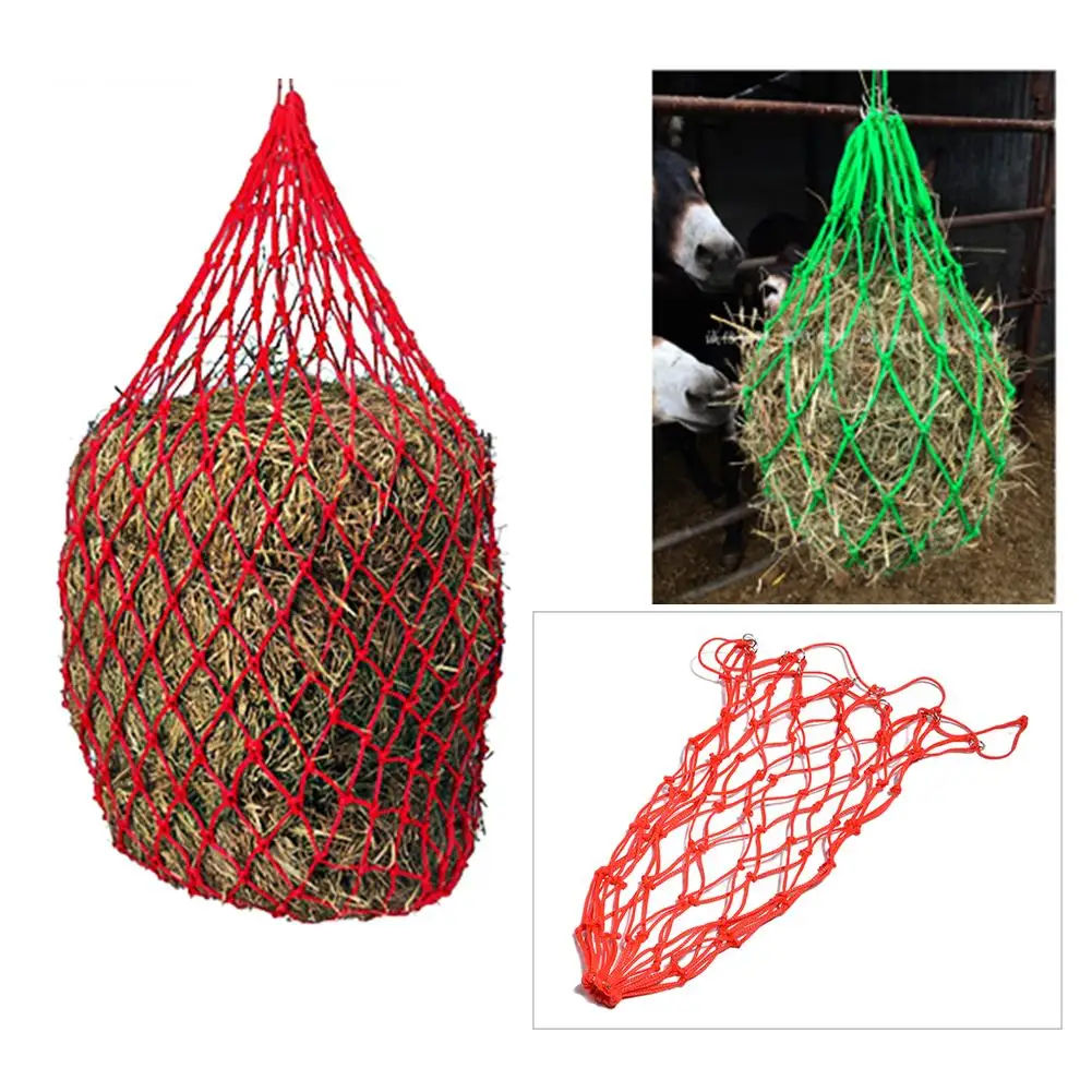 

80cm Forage Bag Nylon Yarn Horse Donkey Feeding Bag Hay Net 4.5MM Thick High Quality Horse Hay Feeder Farm Supplies