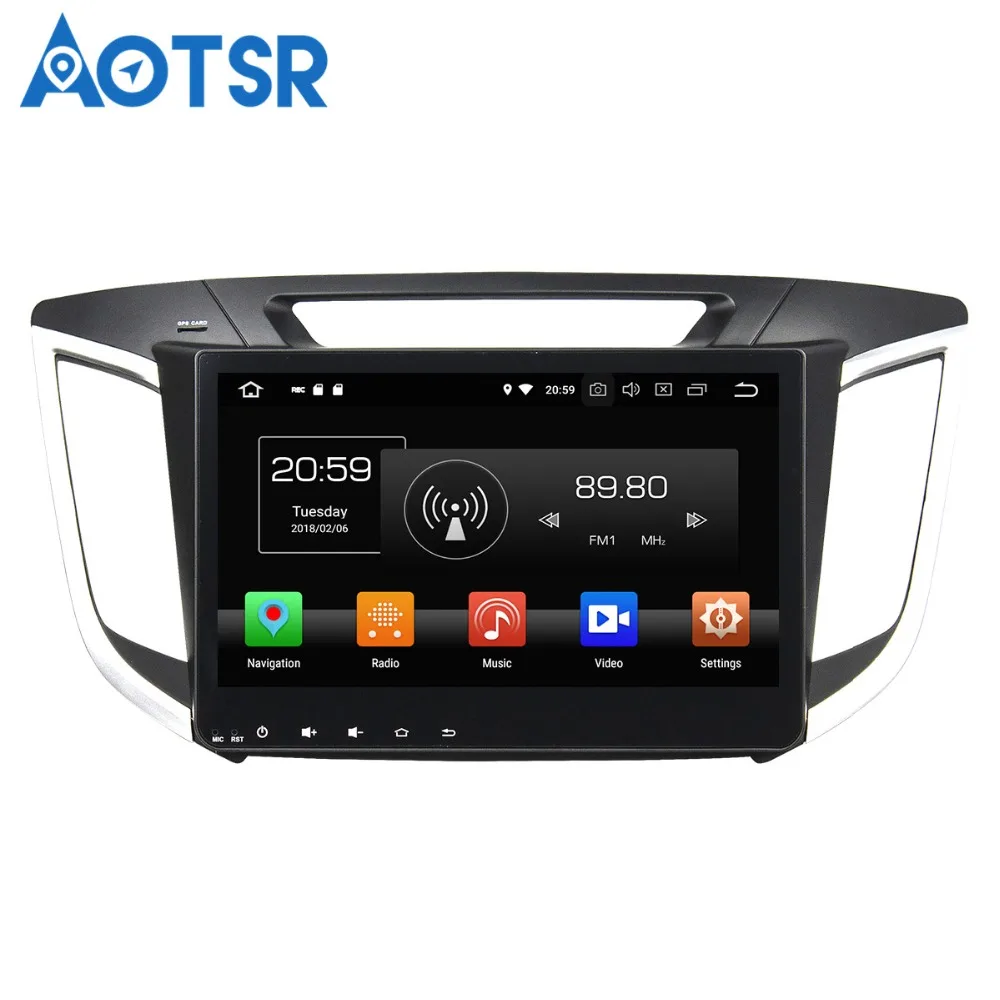 Discount Aotsr Android 8.0 7.1 GPS navigation Car DVD Player For Hyundai IX 25 2014-2015 multimedia radio recorder 2 DIN 4GB+32GB 3