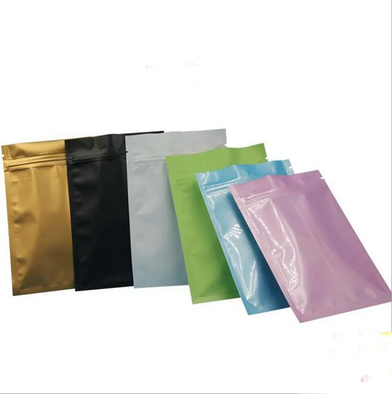 12 X 18cm black gold color Metallic Mylar ziplock bags flat bottom