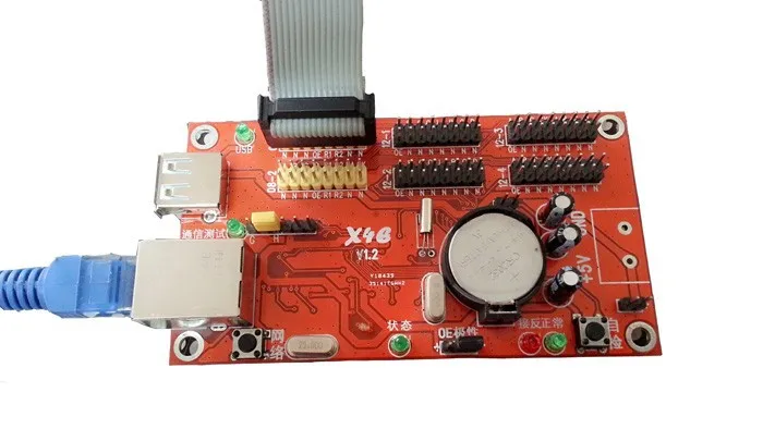 Бесплатная доставка асинхронный полноцветный сообщение светодиодные Дисплей Управление карты x4e USB + Ethernet Порты и разъёмы LED Дисплей модуль