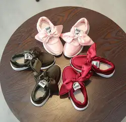 Детская Повседневная парусиновая обувь с бантом для девочек, модные кроссовки, повседневная спортивная обувь для маленьких девочек, милые